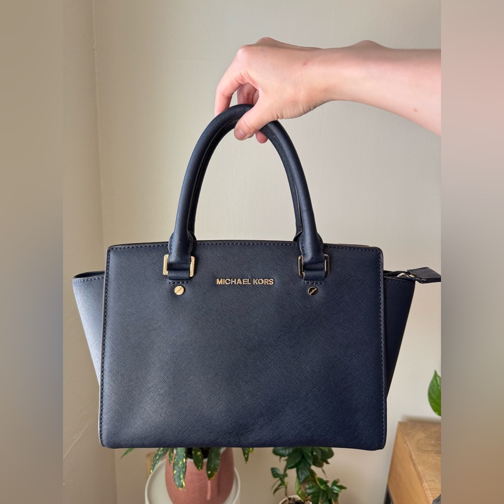 Michael Kors Navy Satchel